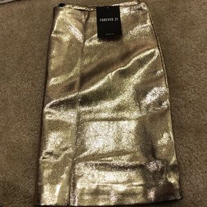 Forever 21 Metallic Gold Skirt